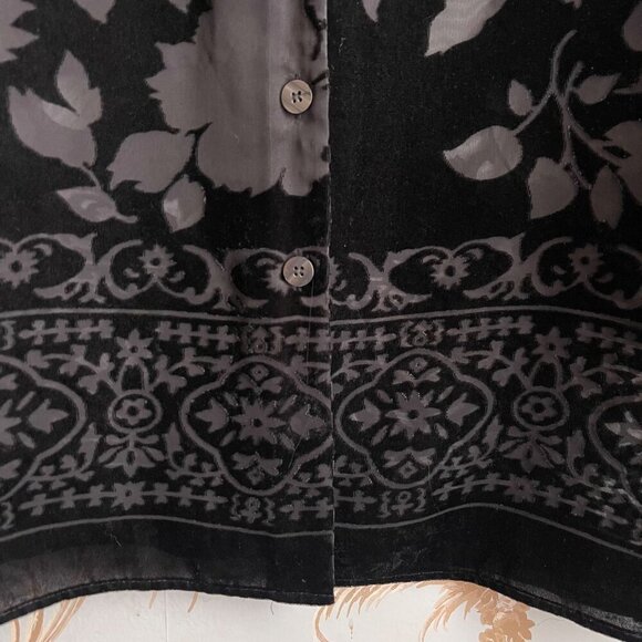 Norton McNaughton Blouse 12 Y2K Burnout Velvet Vampy Whimsigoth Fairy Grunge - Picture 4 of 7